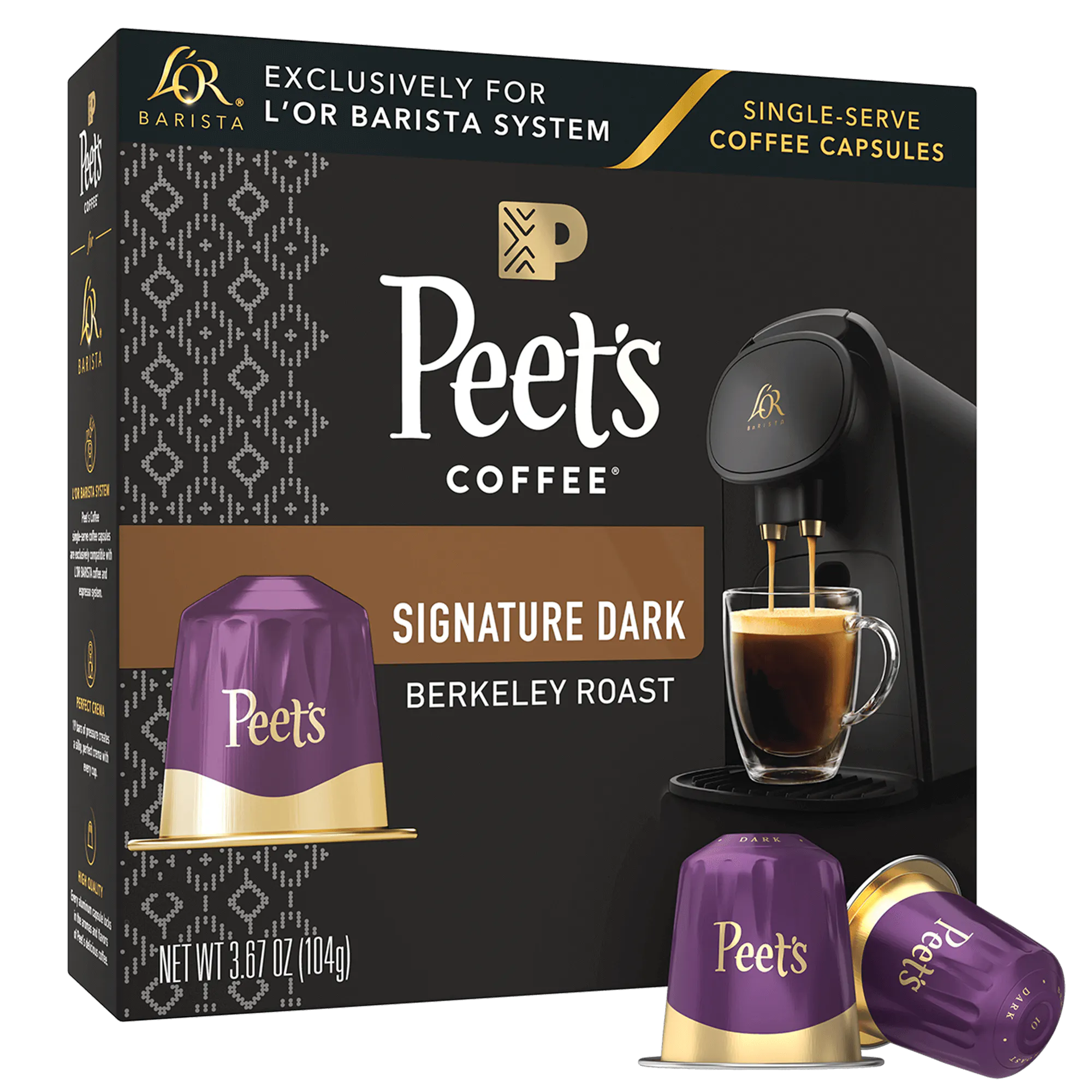 Image of Peet's Berkeley Roast Coffee Box with Capsules.